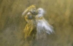 金色のアヌビス神とホルス神（純粋な愛）黄金加筆 - 真鍋哲地 
