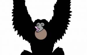 フクロテナガザル - シマハイエナ