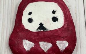 ブローチだるま-2 - 角+