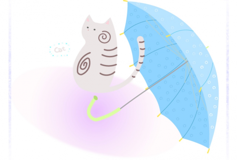雨上がりの猫