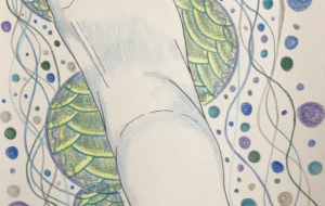 海を渡る足 - 絵言葉