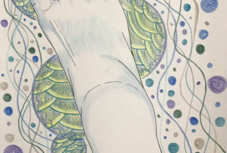 海を渡る足 - 絵言葉 