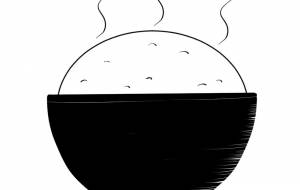 黒い茶碗に白いごはん - MASATAKA