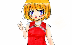 ピースする女の子 - 社容尊悟