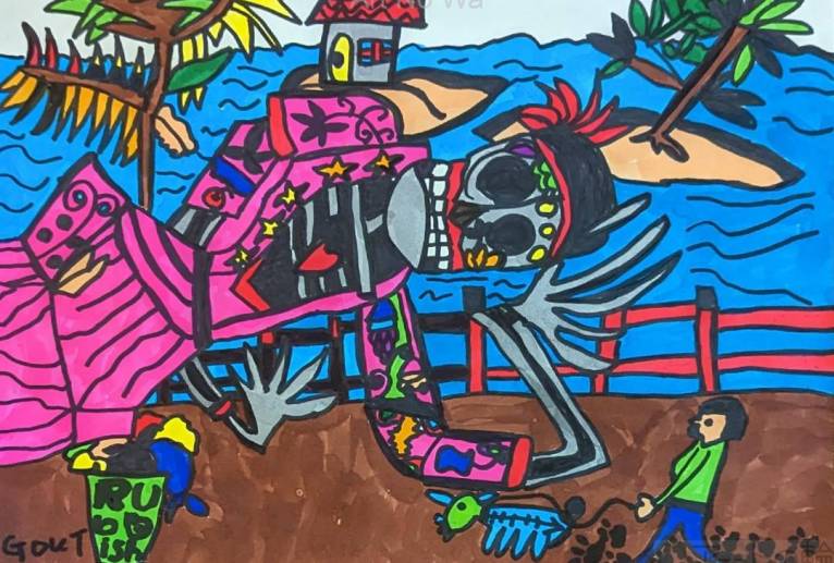 skeleton sleeping in the sea - 田中郷 