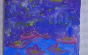 朧月の夜に咲く蓮の花 - ゆうへい