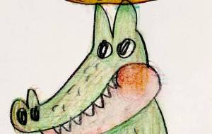 麦わら帽子を被るワニ - 空叶論