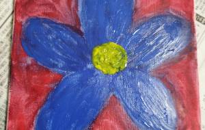 Blue Flower – Finger Painting - Bipolar Wany 