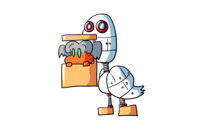 鳥型メカの口の中 - ヲシダ