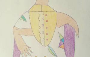 椅子に腰かける女 - 絵円モモ(えまるもも)