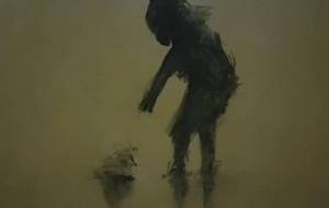 貧民街、雨あがり落ちてる、食べ物、拾ってる女の子(彼女の気持ち) - 真鍋哲地