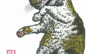 猫 ペン画 2 - 阿部貴志