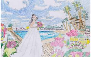 ウエディングドレスとプール - 猫職人