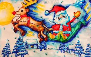 手描きの Xmas Santa - さとみ