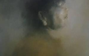 宇部市美術展覧会受賞作品(奨励賞、光の中まもる) - 真鍋哲地