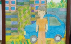 車と家のある風景 - 人魚