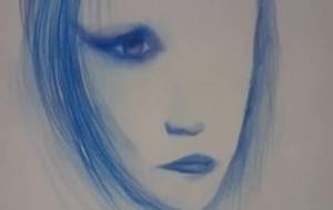 真鍋哲地作品集より(紫少女)1990年代作品 - 真鍋哲地