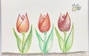 チューリップとハチ - input03