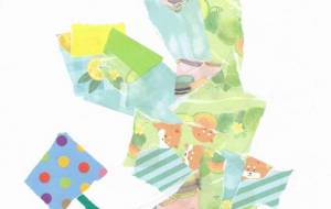 ワタアメを食べているウサギ - ルビー