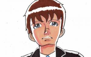 涙をこらえる男 - 金垣魯文