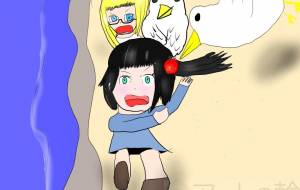 鳥に狙われるヘアゴムアクセサリー - 来世