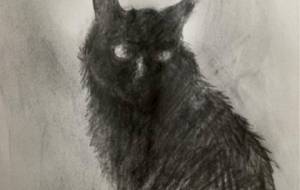 絵画作品(猫) - 真鍋哲地