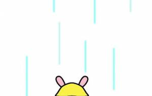うさちゃん雨の日は困るなぁ~ - しずく