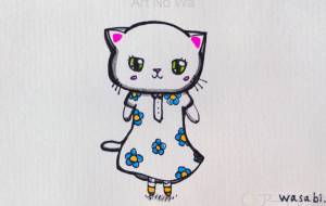 レトロワンピースねこ - wasabi