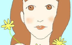 花をかかえる女性 - ハヤシダ ヨウコ