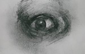 写実鉛筆デッサン、じいちゃん幻覚眼球(わかったじいちゃん)僕を心配して来たんだね - 真鍋哲地