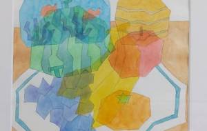 果物のある静物画 - 人魚