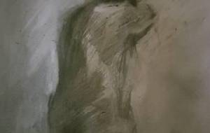 戦火、コンクリートの上毛布にくるまる少年 - 真鍋哲地