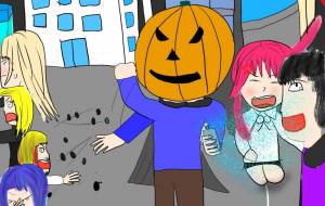 ハロウィンに来る若者達を撃退する謎のヒーロー - 来世