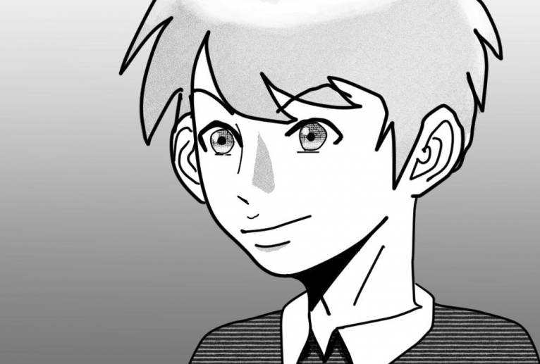 漫画風のイラスト - 金垣魯文 