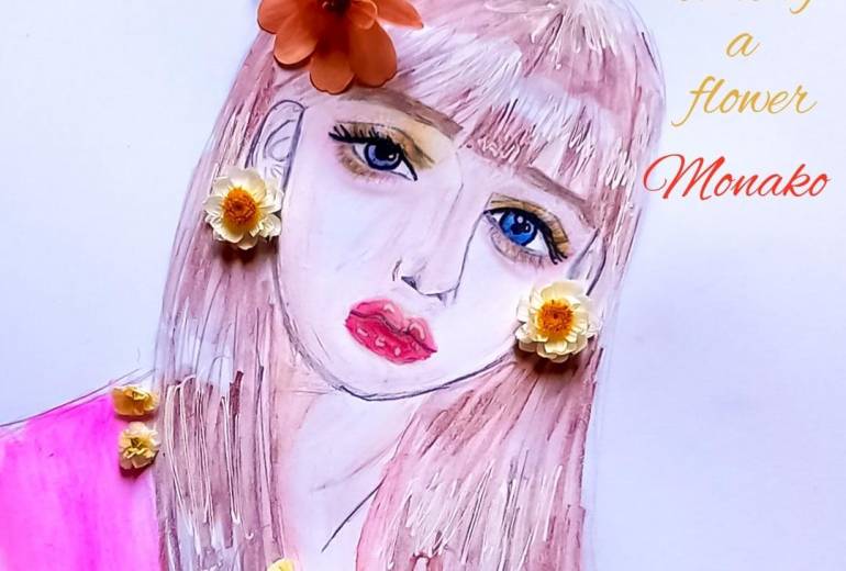 ドライフラワーと女子