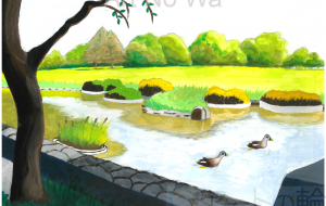 カモのいる風景 - 神 めぐみ