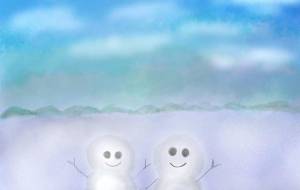 冬の青空と雪だるまと北の大地 - Junna
