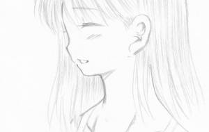 女性の横顔 シャーペンイラスト - 社容尊悟