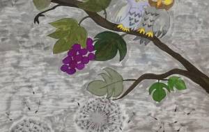 ふくろうの夫婦とたんぽぽ - 赤﨑ゆみ子