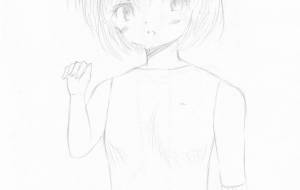 かわいい顔した女の子 シャーペンイラスト - 社容尊悟