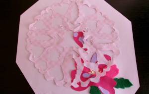 山茶花の想切型 - 明紅葉