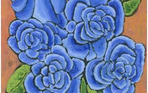 Five light colored blue roses - 阿部貴志 
