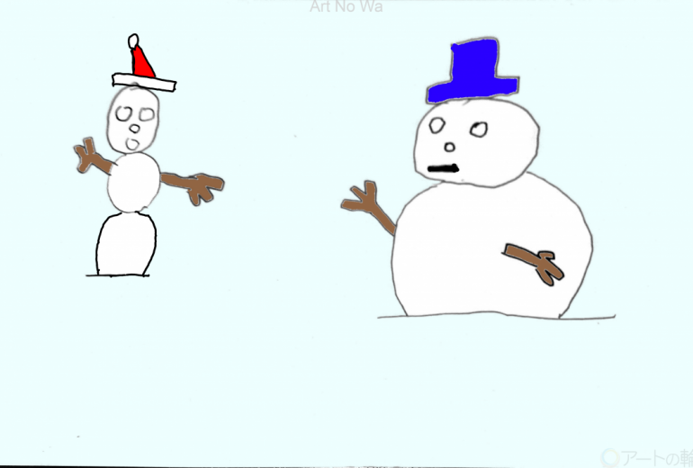 Snow man と雪だるま