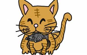 猫が魚を食べている所 - アクター