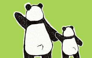 パンダ親子の後ろ姿 - ムナ