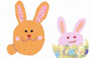 うさぎの親子 - もぐちゃん