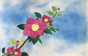 椿と青い空 - 赤﨑ゆみ子