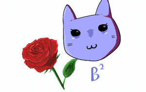 青い猫とバラ - うお丸 