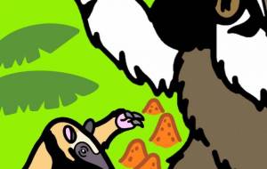 百獣ポストカード(アリクイ) - シマハイエナ