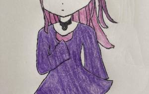 リボンをつけた長い髪の少女 - ルイ